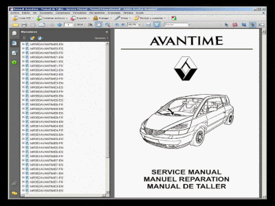 Renault Avantime Manual de Taller Service Manual Manuel Reparation